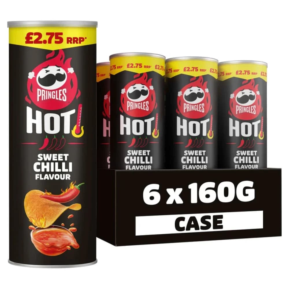  Hot Kickin Sweet Chilli Pringles Hot Crisps 160g - 6pk