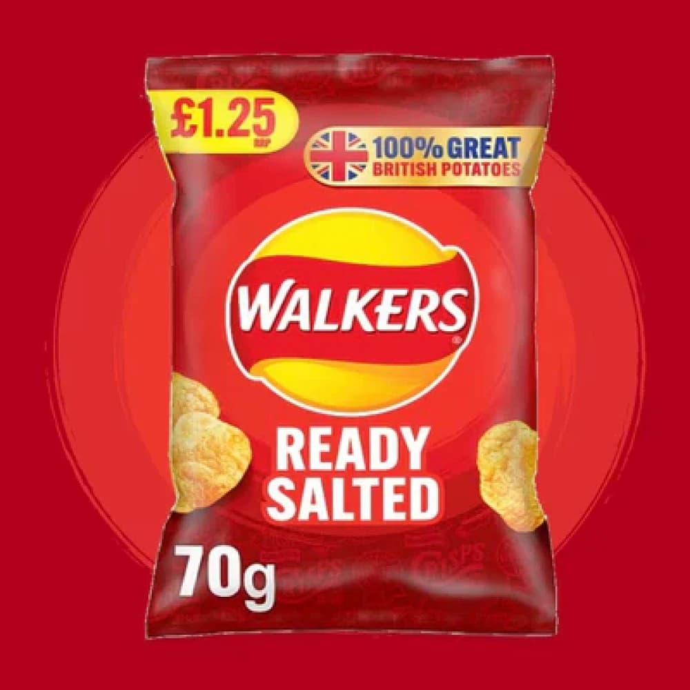  Ready Salted Walkers Crisps 70g - 18pk