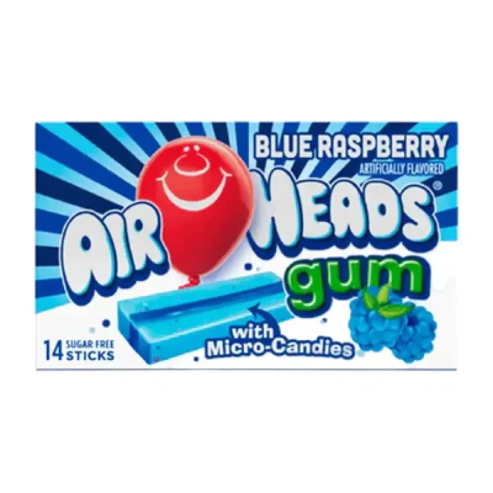  Blue Raspberry Airheads Gum 185oz - 12pk