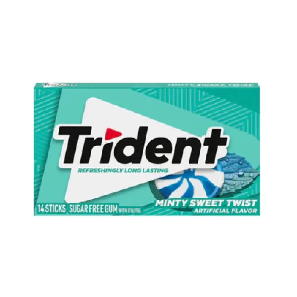  Mint Sweet Twist Trident Single Chewing Gum Pack - 14pcs