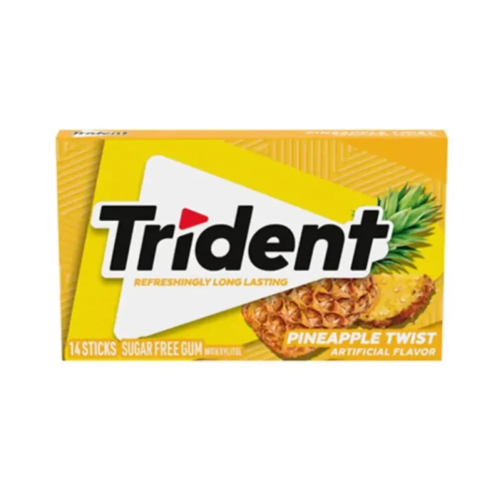  Pineapple Trident Single Chewing Gum Pack - 14pcs