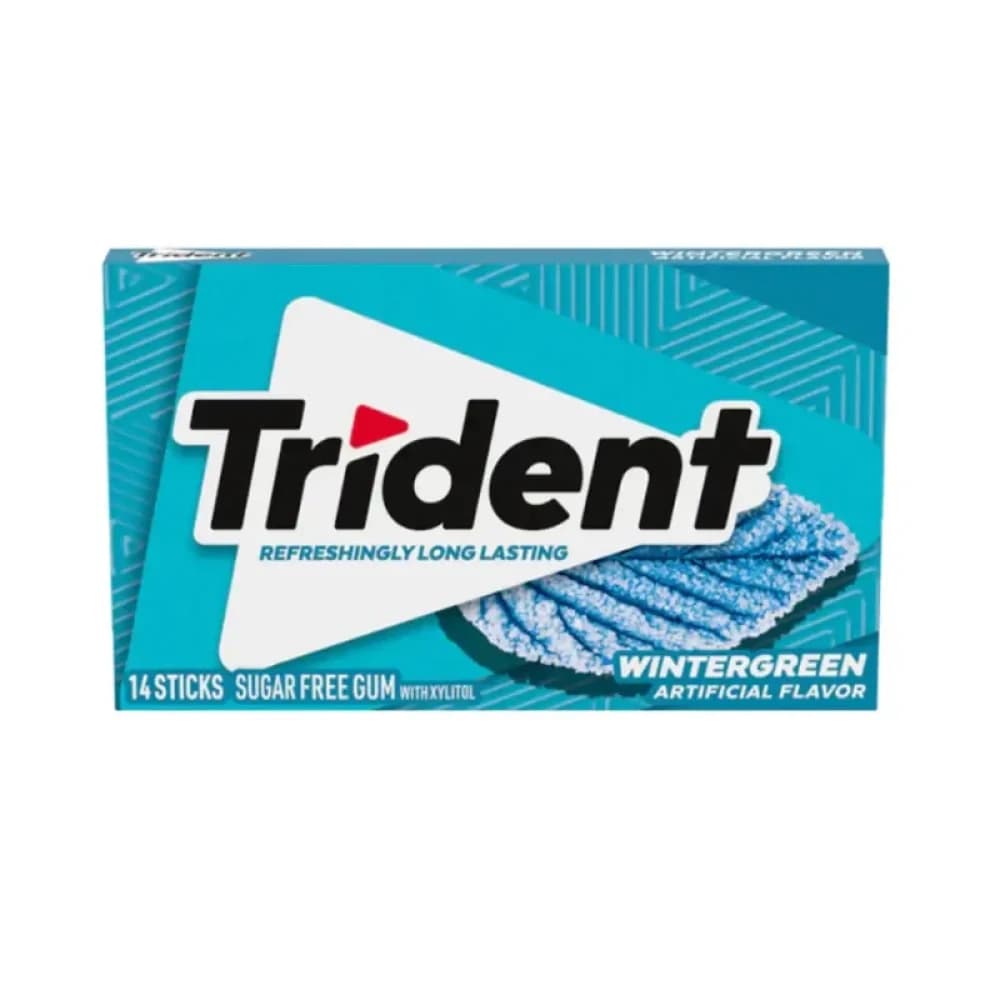  Wintergreen Trident Single Chewing Gum Pack - 14pcs