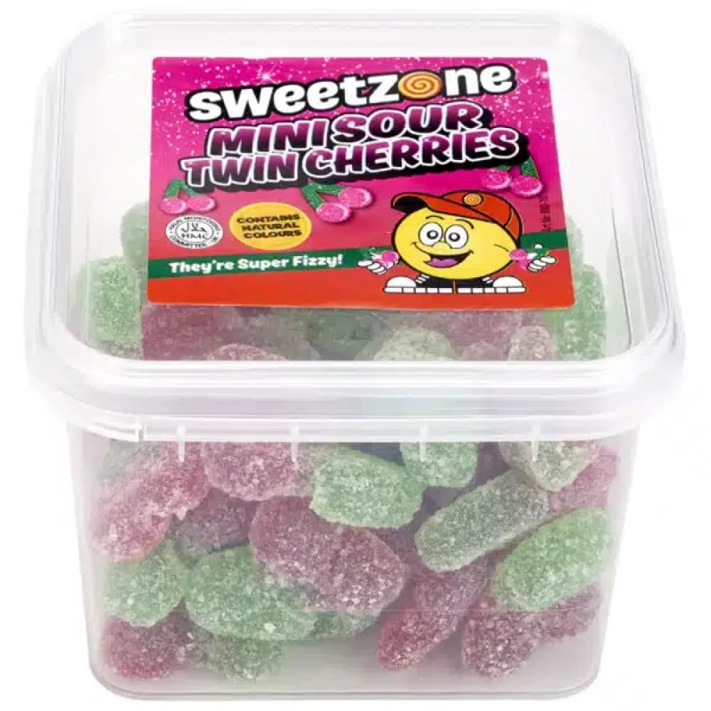  Mini Sour Twin Cherries (170g) Sweetzone Bottles Candies 170g - 24 Tubs