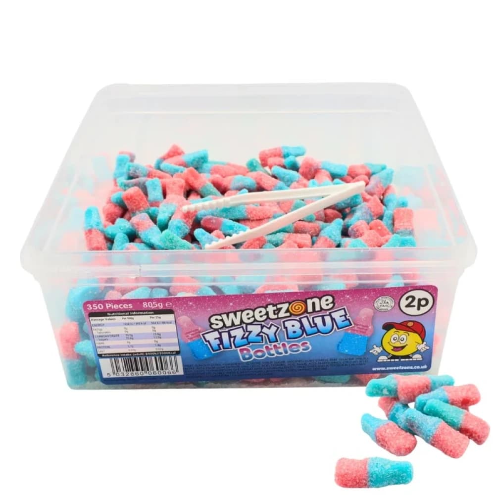  Fizzy Blue Bottles (805g) Sweetzone Bottles Candies 805g - 6 Tubs