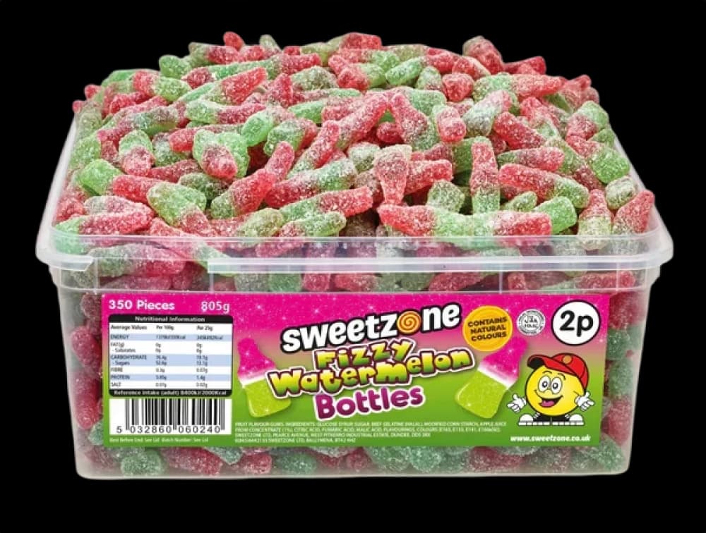  Fizzy Watermelon Bottles (805g) Sweetzone Bottles Candies 805g - 6 Tubs