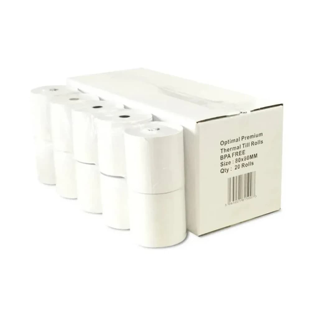  Till Rolls 80 x 80mm Optimal Premium Thermal Till Rolls - 20pcs