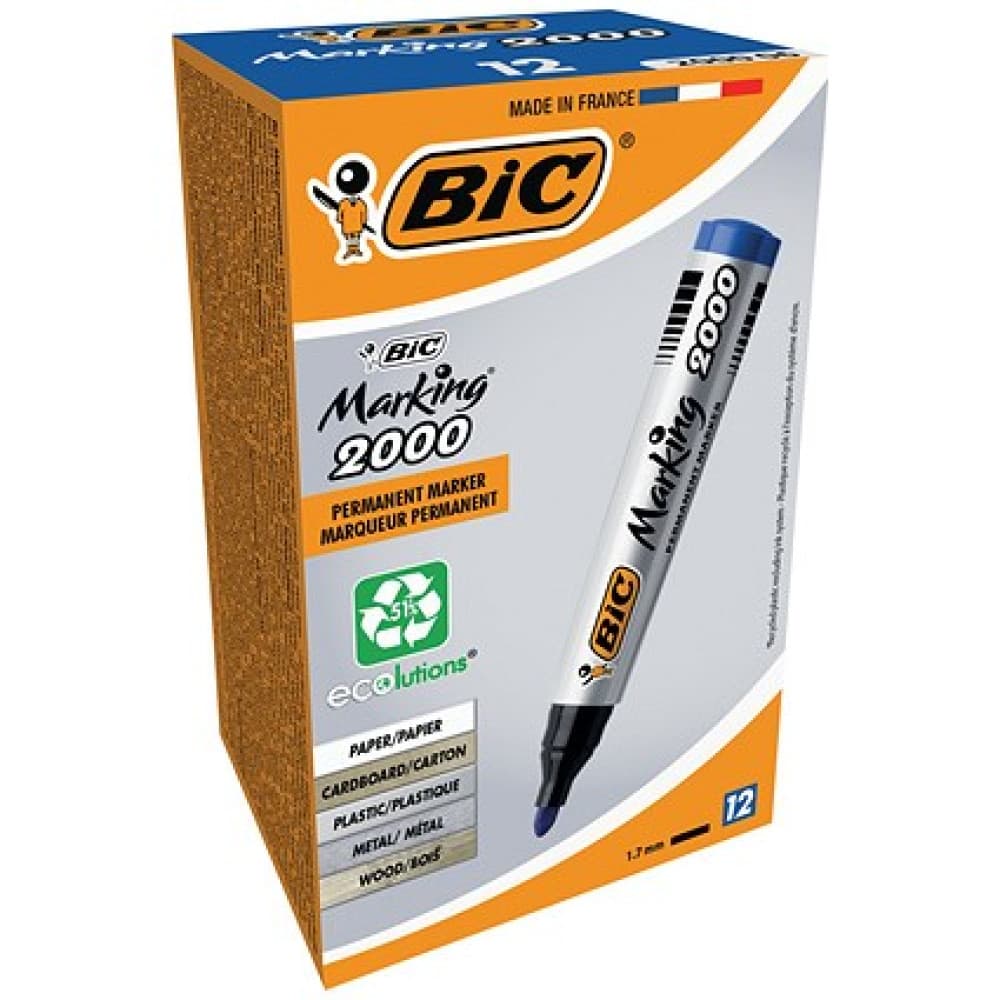  Blue (50Pcs) BIC Marking 2300 Markers - 12pcs