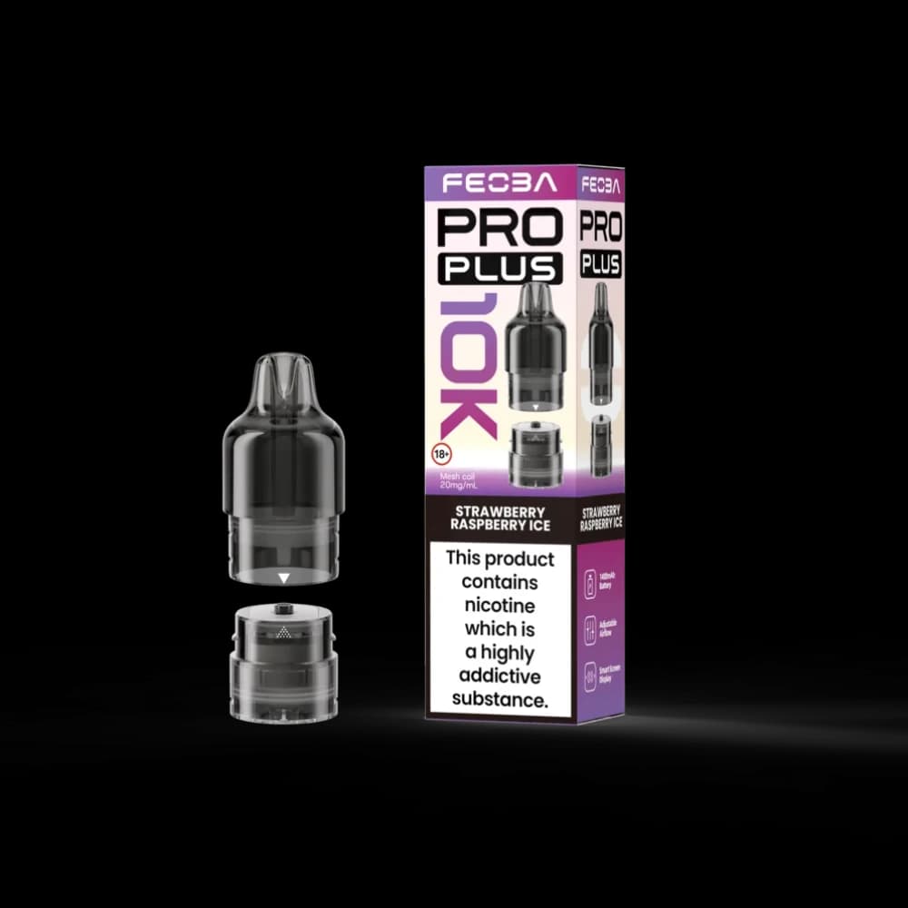  Strawberry Raspberry Ice Feoba Pro Plus 10k Refill Pods Box of 5