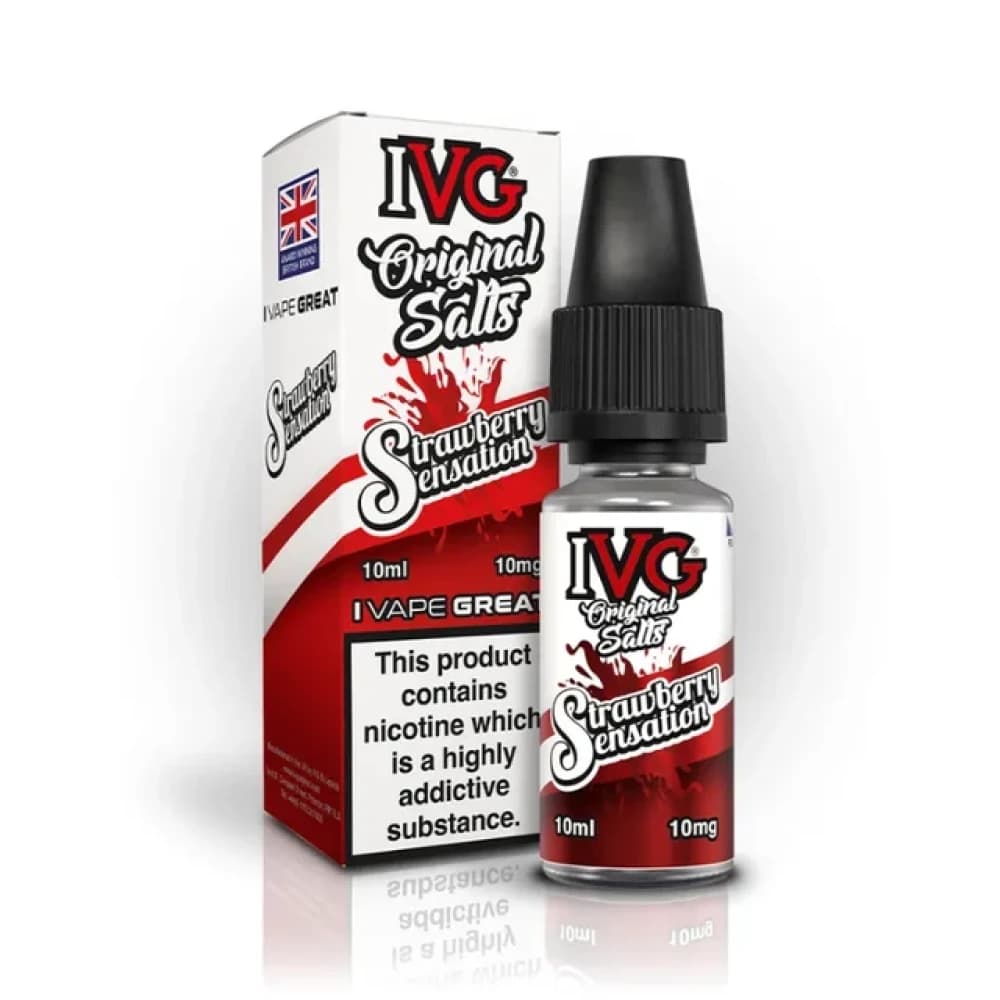  Strawberry Sensation / 10mg IVG Original Salts 10ml Box of 10