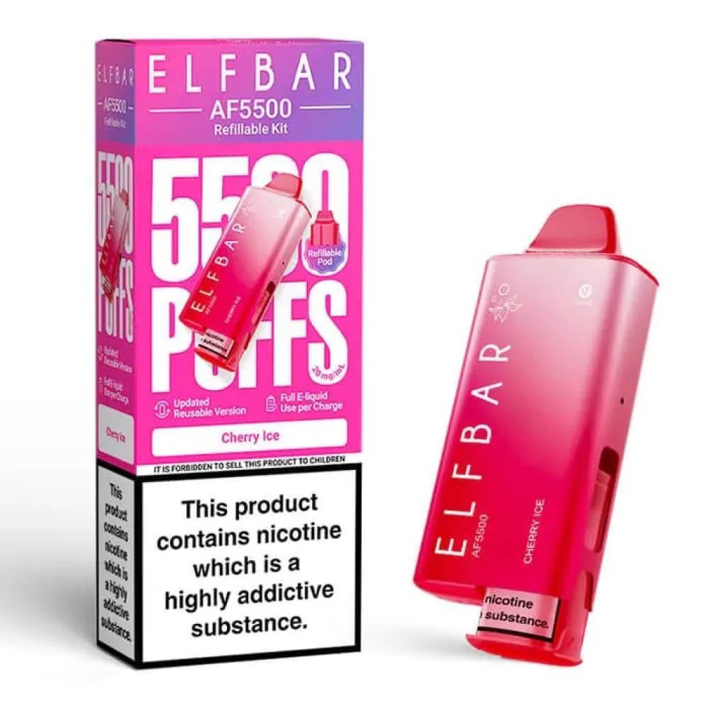  Cherry Ice Elf Bar AF5500 Prefilled Vape Kit Box of 5