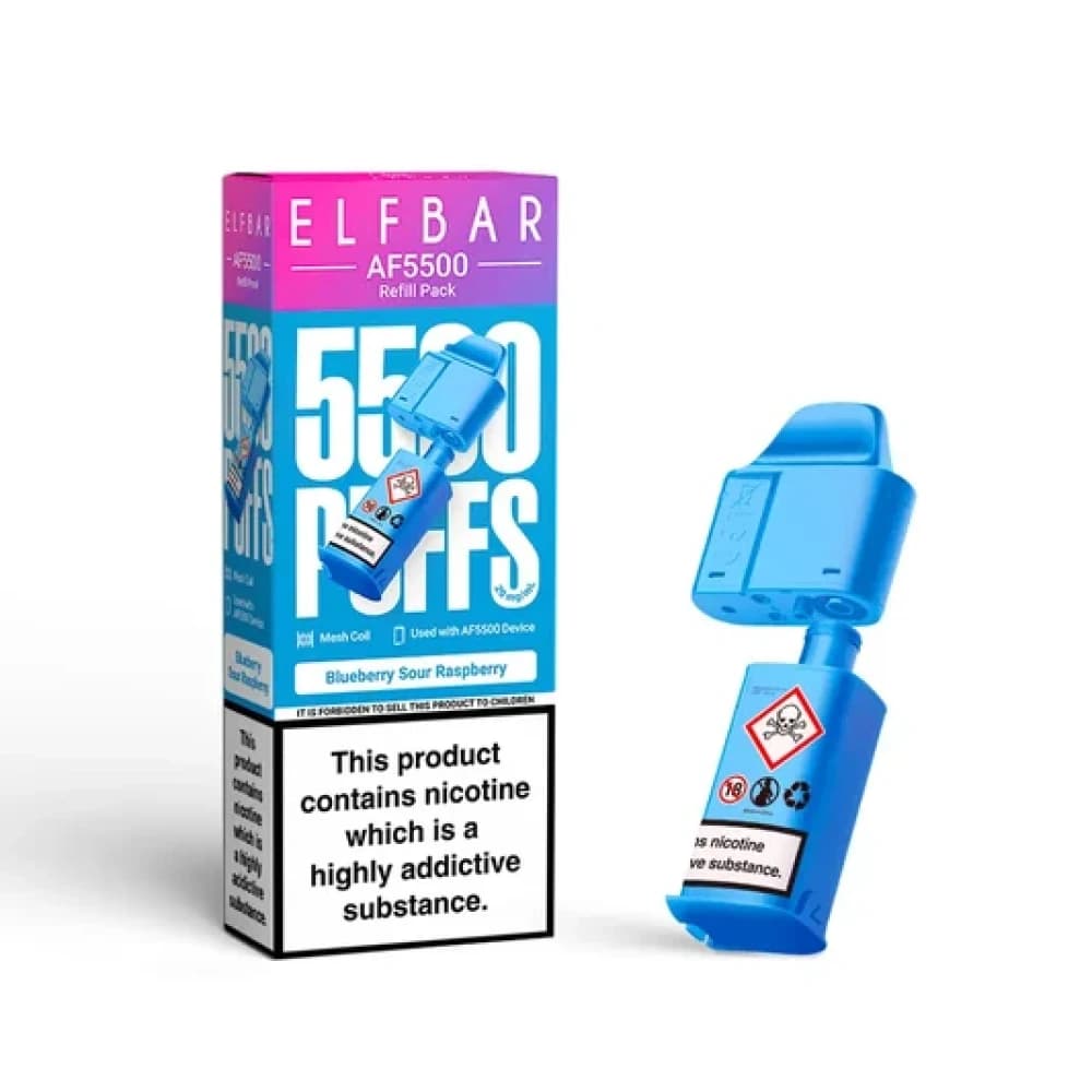  Blueberry Sour Raspberry Elf Bar AF5500 Refill Pods Box of 5