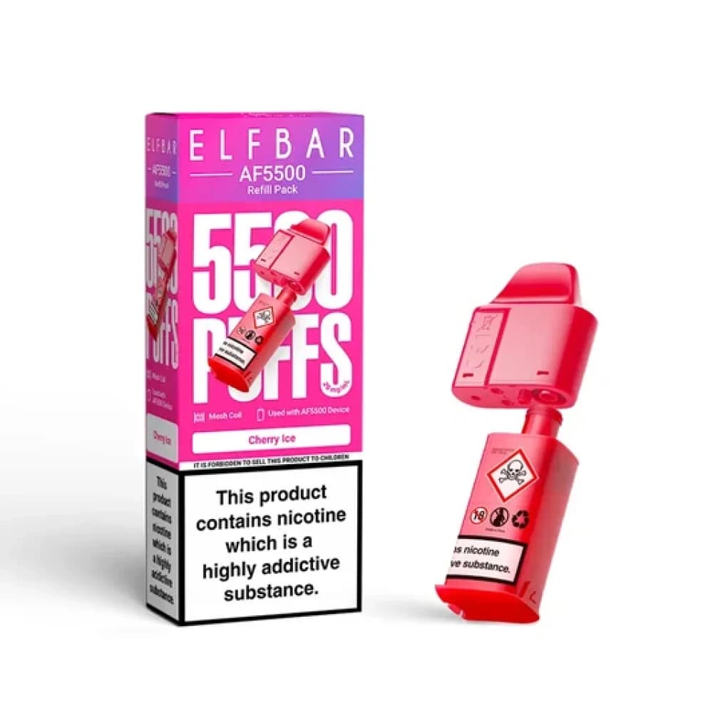  Cherry Ice Elf Bar AF5500 Refill Pods Box of 5