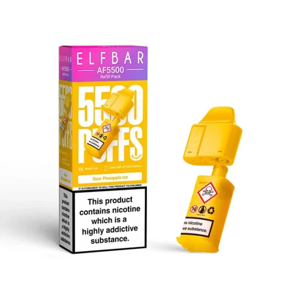  Sour Pineapple Ice Elf Bar AF5500 Refill Pods Box of 5