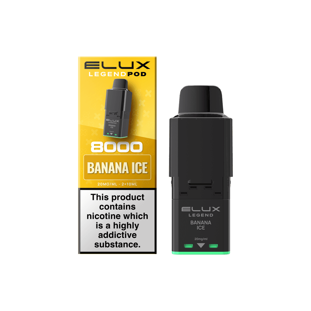  Banana Ice Elux Legend 8000 Refill Pods Box of 5