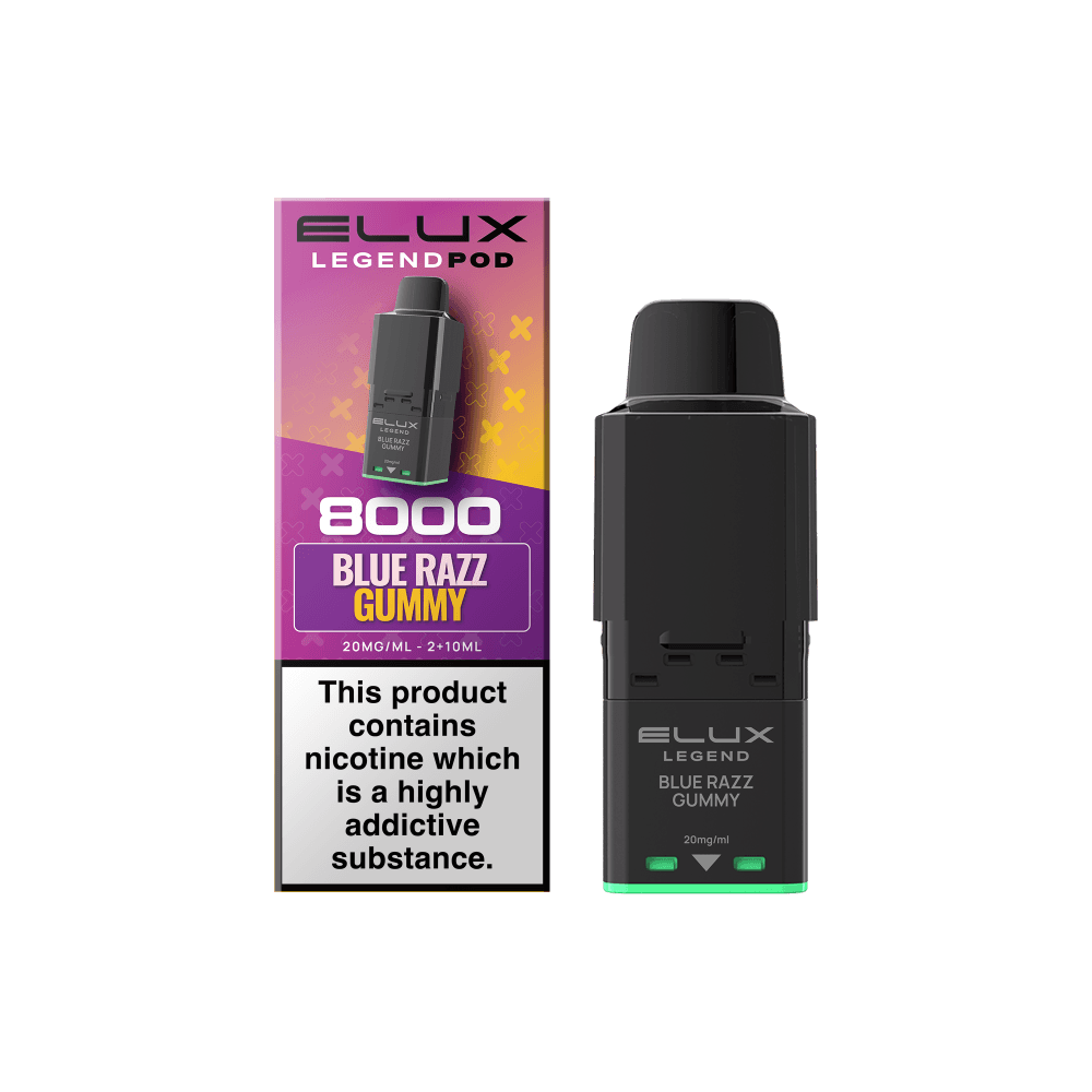 Blue Razz Gummy Elux Legend 8000 Refill Pods Box of 5