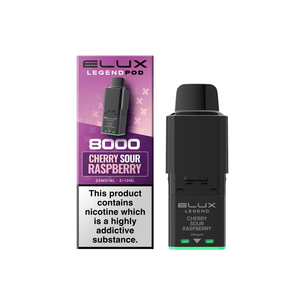  Cherry Sour Raspberry Elux Legend 8000 Refill Pods Box of 5