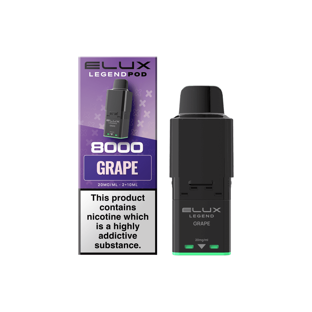  Grape Elux Legend 8000 Refill Pods Box of 5