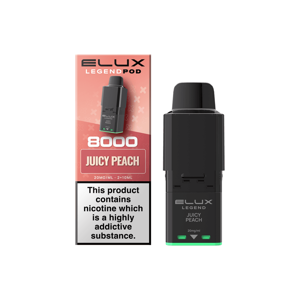  Juicy Peach Elux Legend 8000 Refill Pods Box of 5