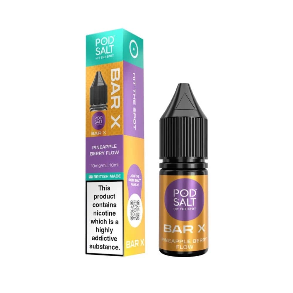  Pineapple Berry Flow / 10mg Pod Salt Bar X 10ml E-liquid Box of 10