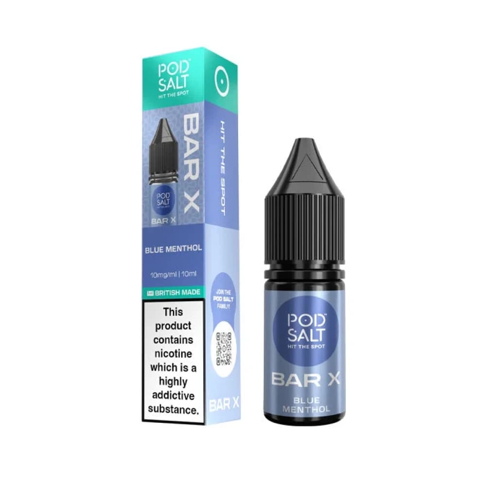  Blue Menthol / 20mg Pod Salt Bar X 10ml E-liquid Box of 10
