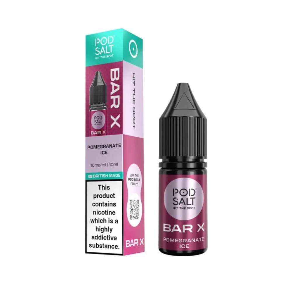  Pomegranate Ice / 20mg Pod Salt Bar X 10ml E-liquid Box of 10