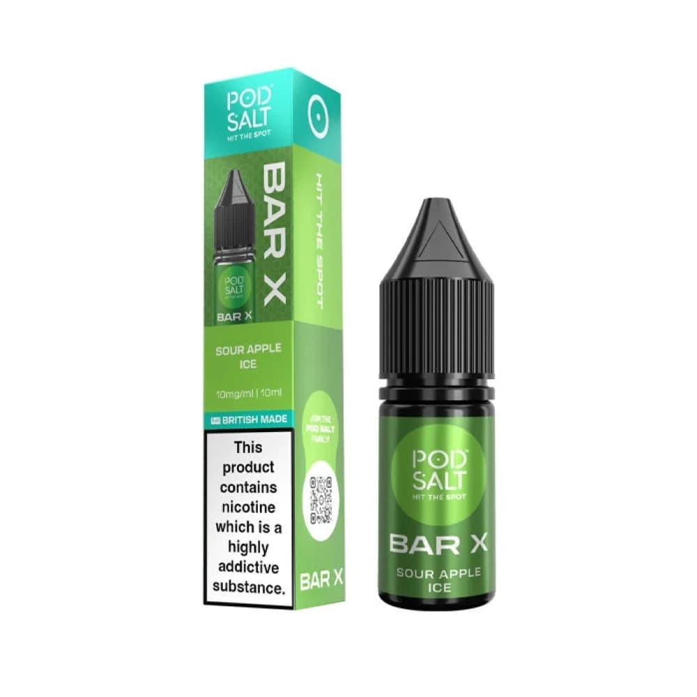  Sour Apple Ice / 20mg Pod Salt Bar X 10ml E-liquid Box of 10
