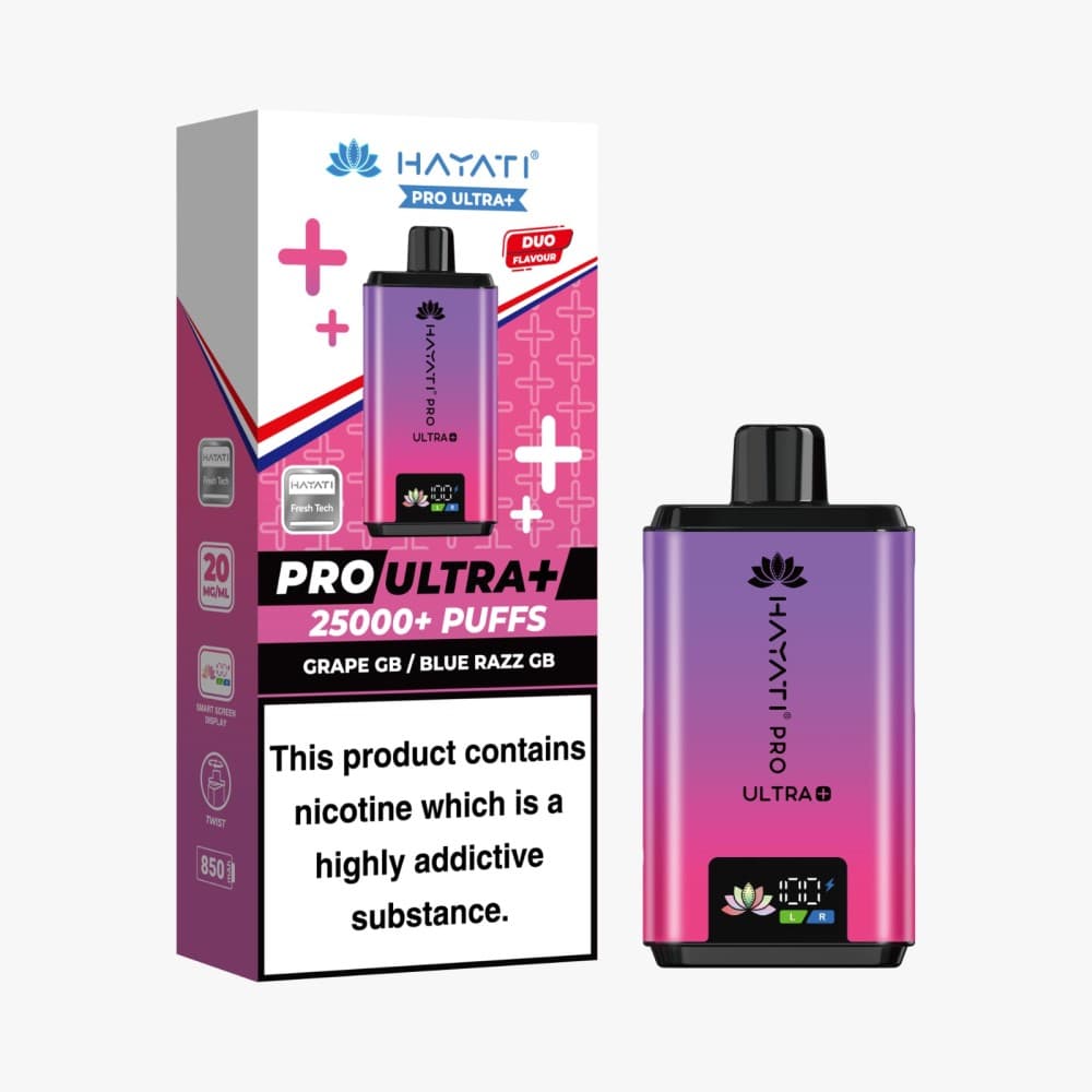  Grape GB / Blue Razz GB Hayati Pro Ultra Plus 25k Vape Kit Box of 5