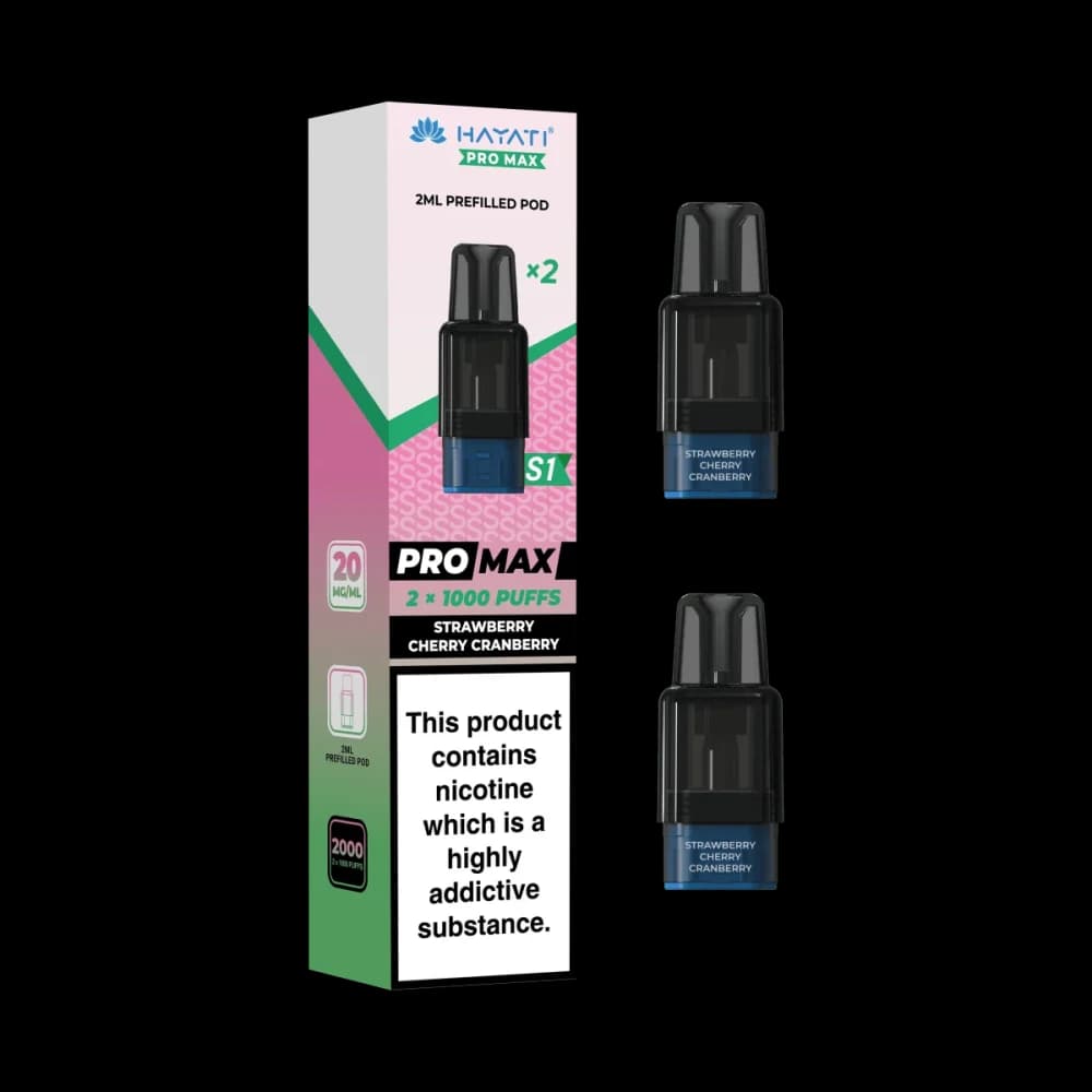  Strawberry Cherry Cranberry Hayati Pro Max S1 Prefilled Pods Pack of 10