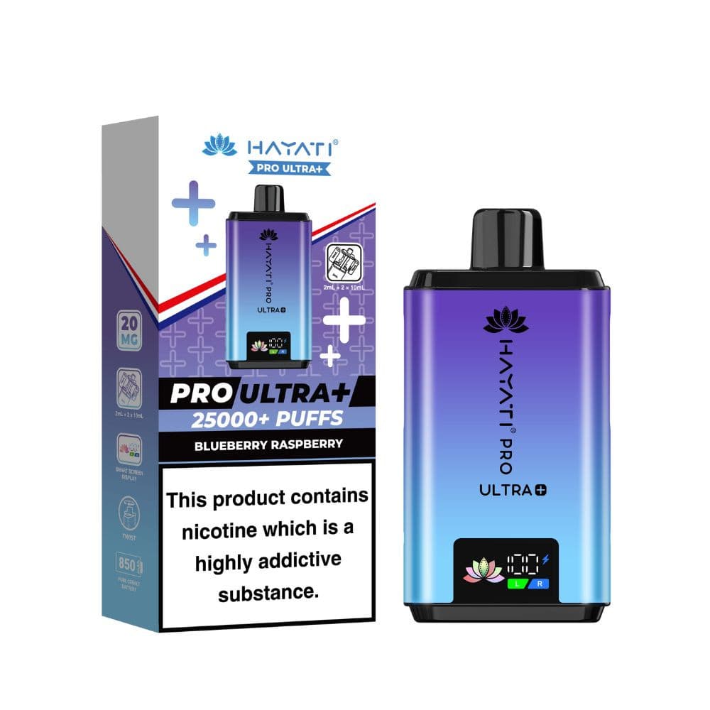 Blueberry Raspberry Hayati Pro Ultra Plus 25k Vape Kit Box of 5