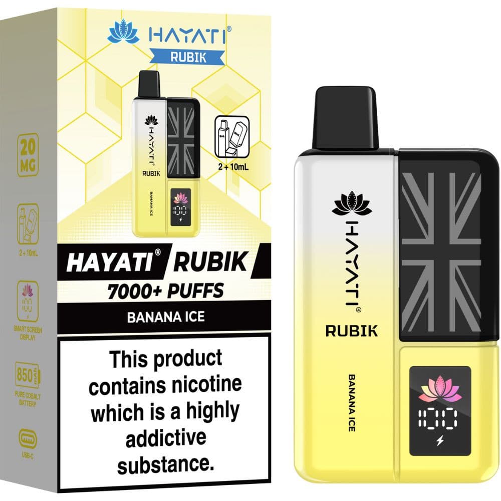 Banana Ice Hayati Rubik 7000 Vape Kit Box of 5