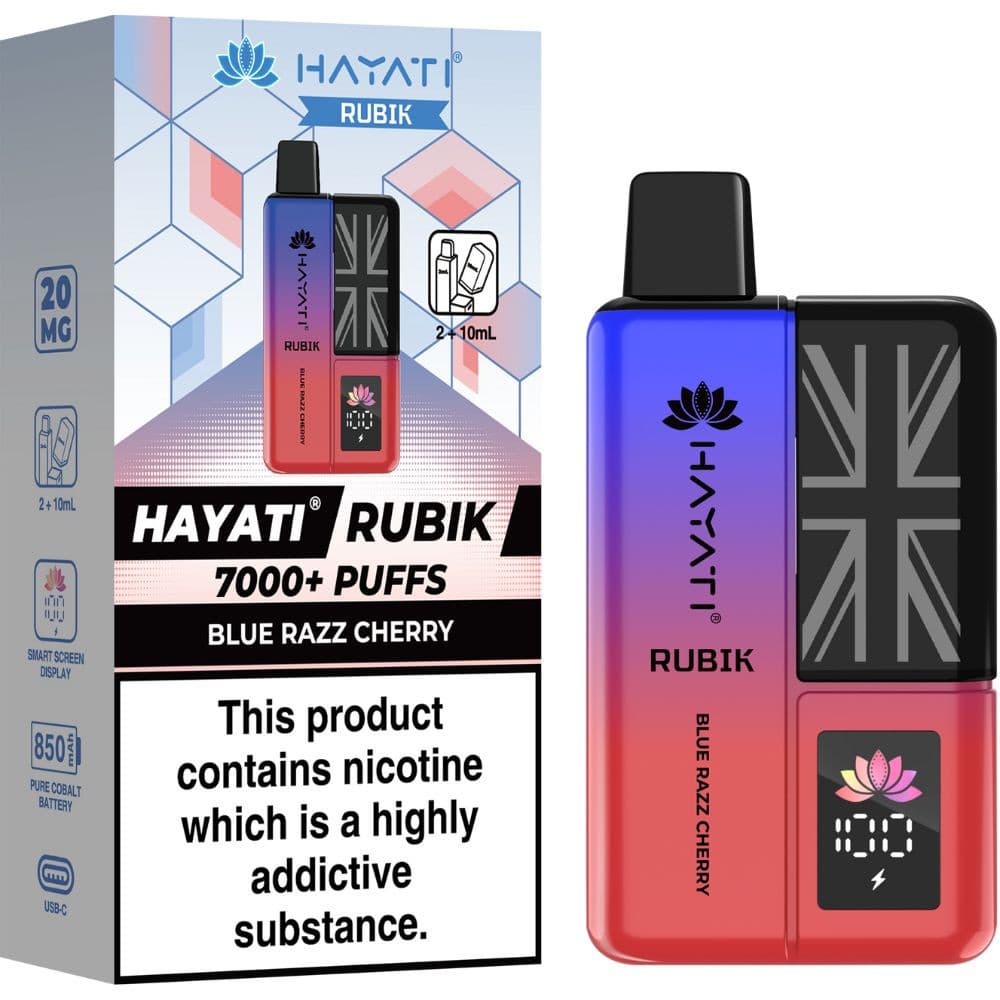 Blue Razz Cherry Hayati Rubik 7000 Vape Kit Box of 5