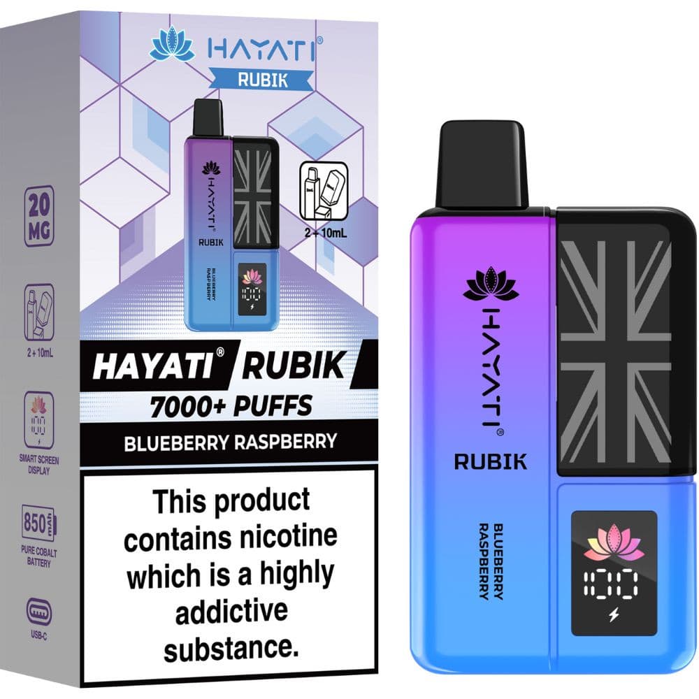 Blueberry Raspberry Hayati Rubik 7000 Vape Kit Box of 5