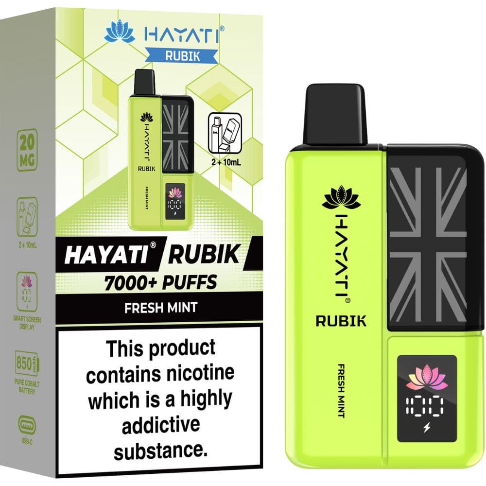 Fresh Mint Hayati Rubik 7000 Vape Kit Box of 5