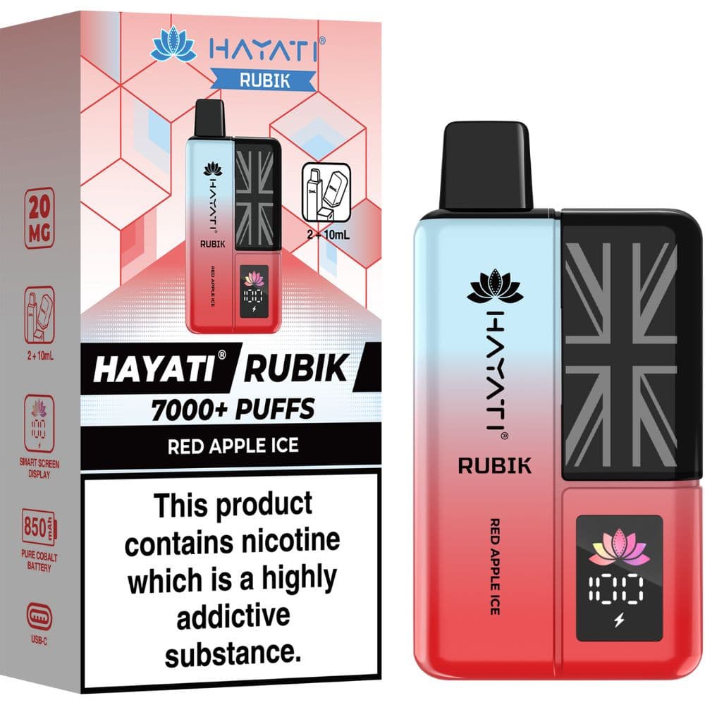 Red Apple Ice Hayati Rubik 7000 Vape Kit Box of 5