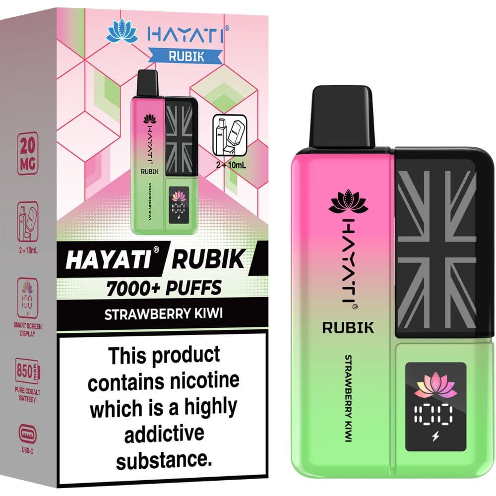 Strawberry Kiwi Hayati Rubik 7000 Vape Kit Box of 5