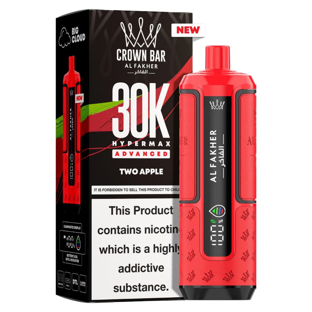 Two Apple Al Fakher 30k Hypermax Prefilled Pod Kit Box of 5