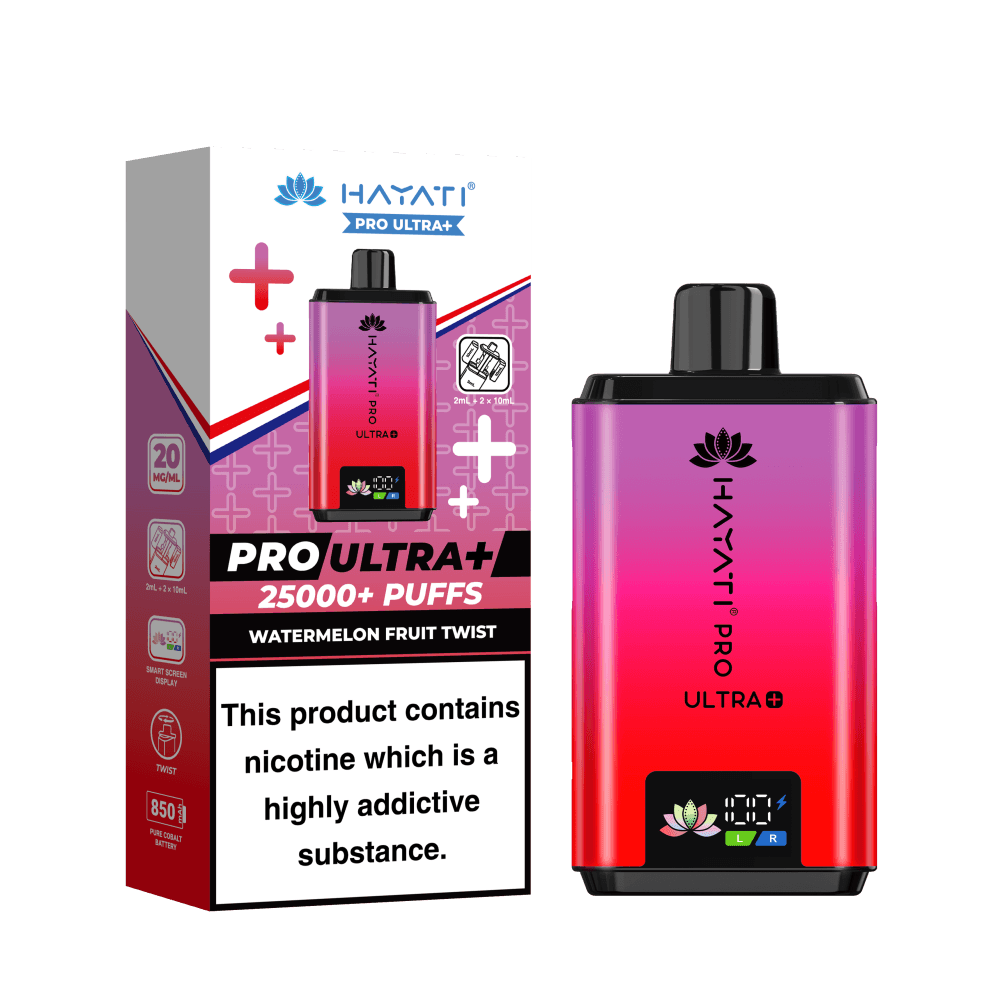 Watermelon Fruit Twist Hayati Pro Ultra Plus 25k Vape Kit Box of 5