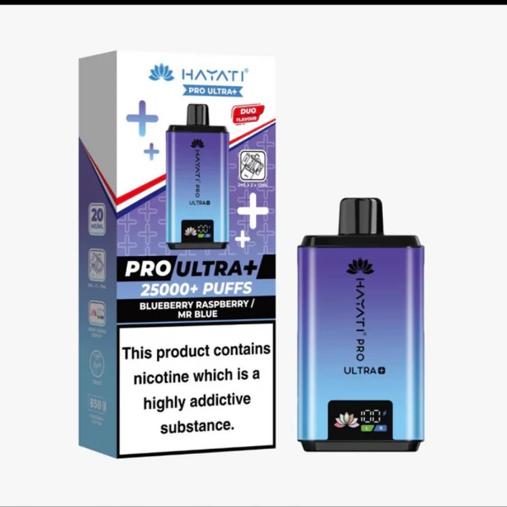 Blue Raspberry/Mr Blue Hayati Pro Ultra Plus 25k Vape Kit Box of 5