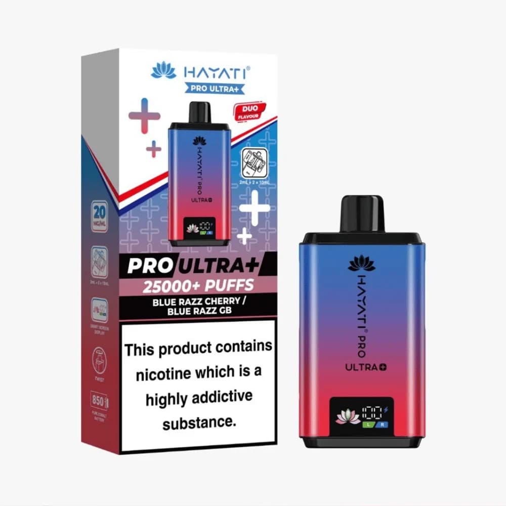 Blue Razz Cherry/Blue Razz GB Hayati Pro Ultra Plus 25k Vape Kit Box of 5