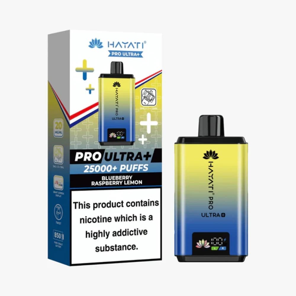 Blueberry Raspberry Lemon Hayati Pro Ultra Plus 25k Vape Kit Box of 5