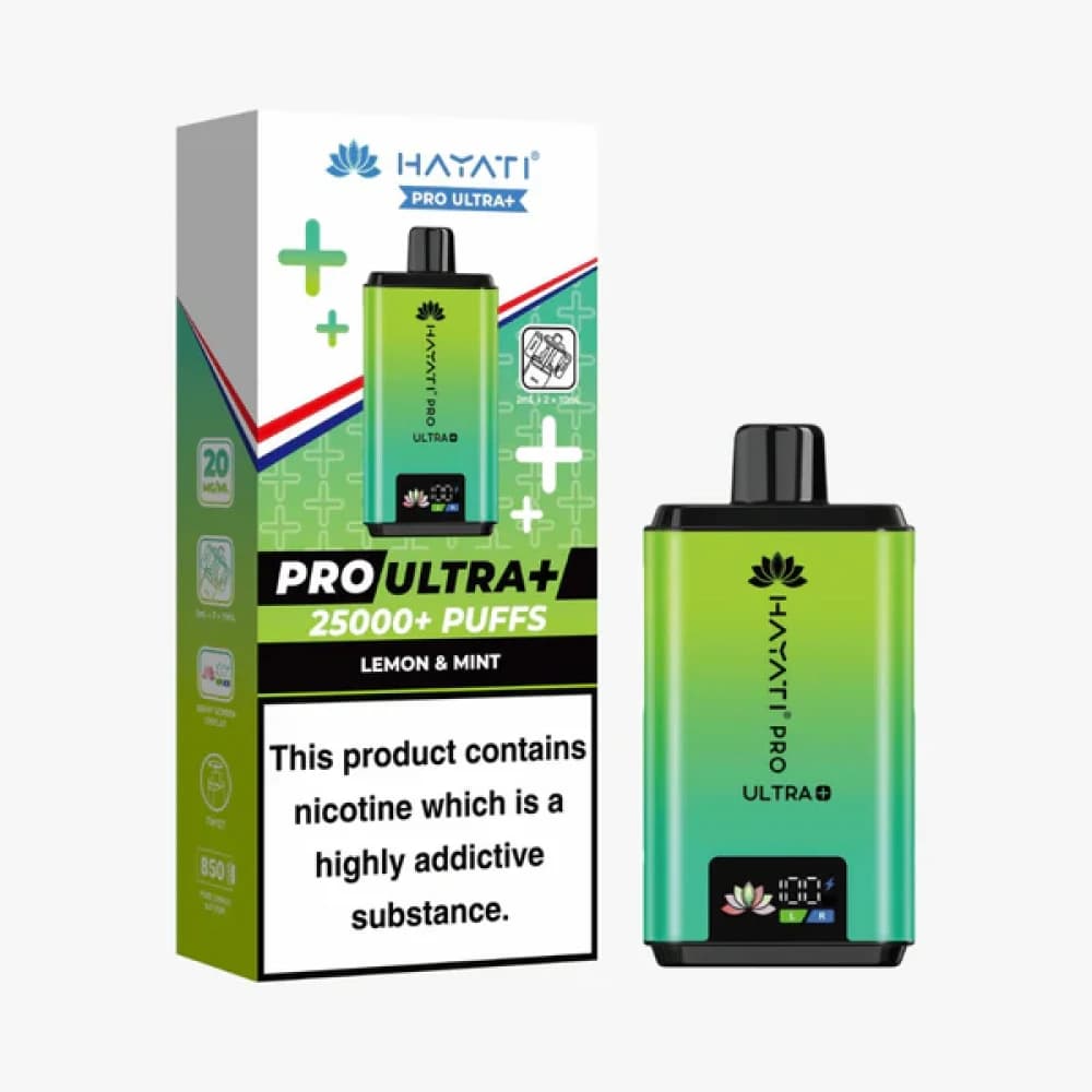 Lemon & Mint Hayati Pro Ultra Plus 25k Vape Kit Box of 5