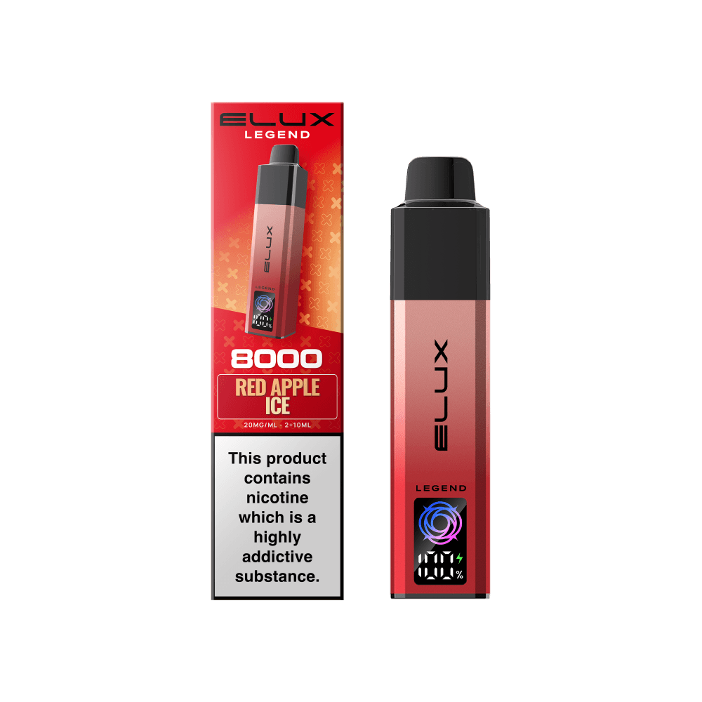 Red Apple Ice Elux Legend 8000 Pod Vape Kit Box of 5