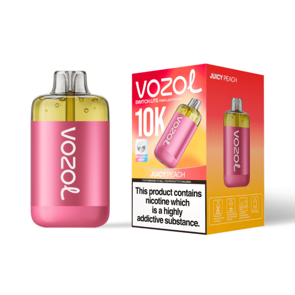 Juicy Peach Vozol Switch Lite 10k Prefilled Pod Kit Box of 5