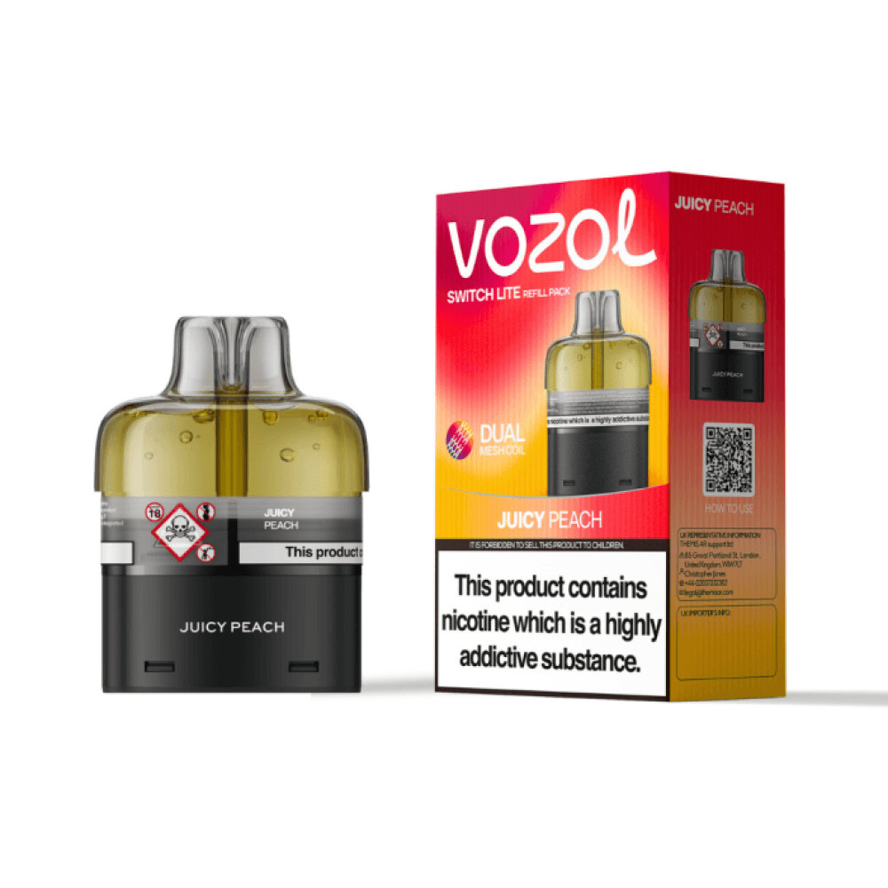 Juicy Peach Vozol Switch Lite 10k Prefilled Pods Box of 5