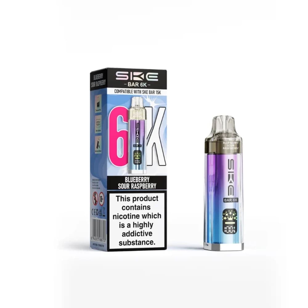 Blue Sour Raspberry SKE Bar 6K Prefilled Pod Kit Box of 5