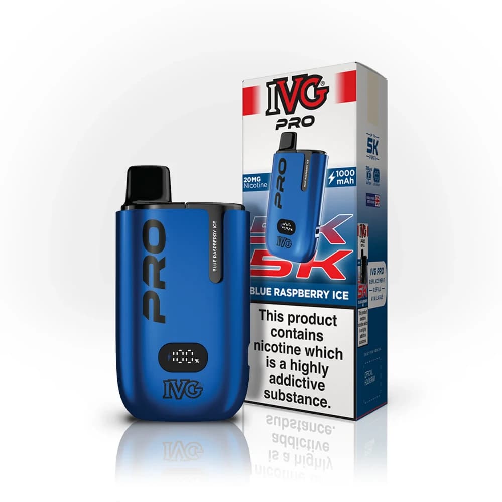 Blue Raspberry Ice IVG Pro 5K Prefilled Pod Kit Box of 5