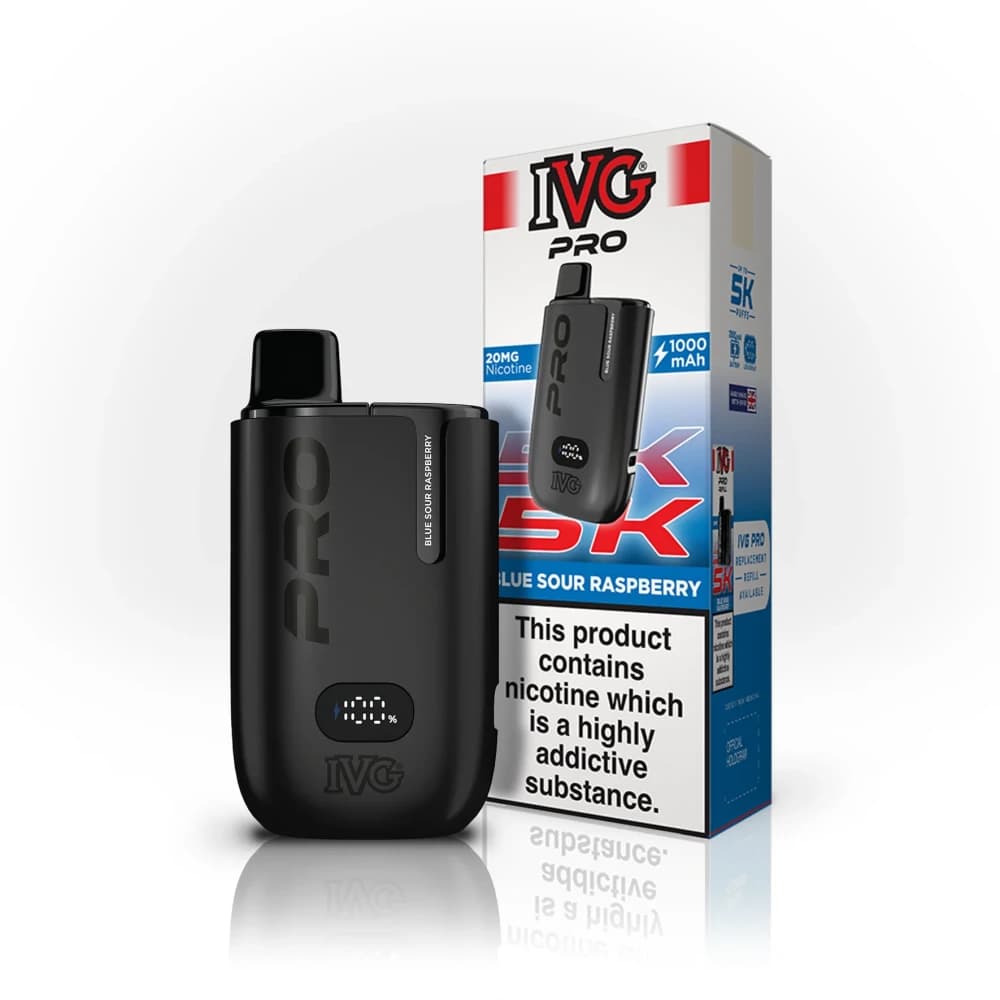 Blue Sour Raspberry IVG Pro 5K Prefilled Pod Kit Box of 5