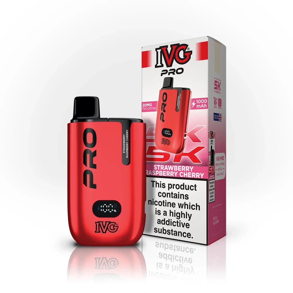Strawberry Raspberry Cherry IVG Pro 5K Prefilled Pod Kit Box of 5