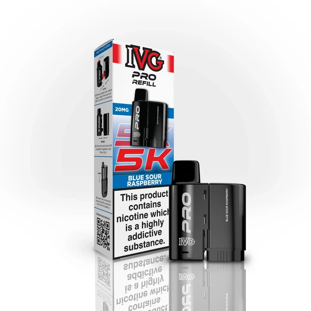 Blue Sour Raspberry IVG Pro 5K Refill Pods Pack of 5