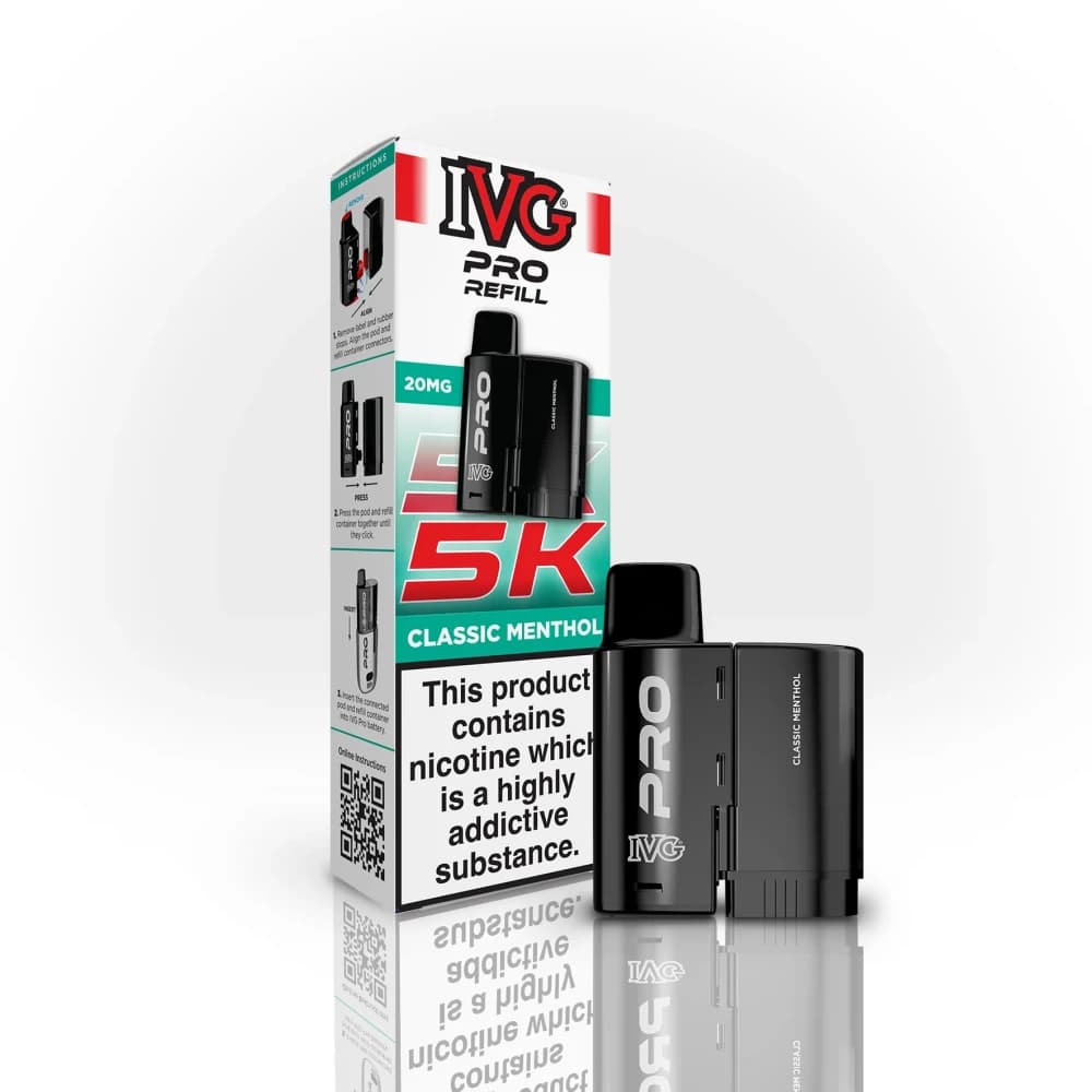 Classic Menthol IVG Pro 5K Refill Pods Pack of 5